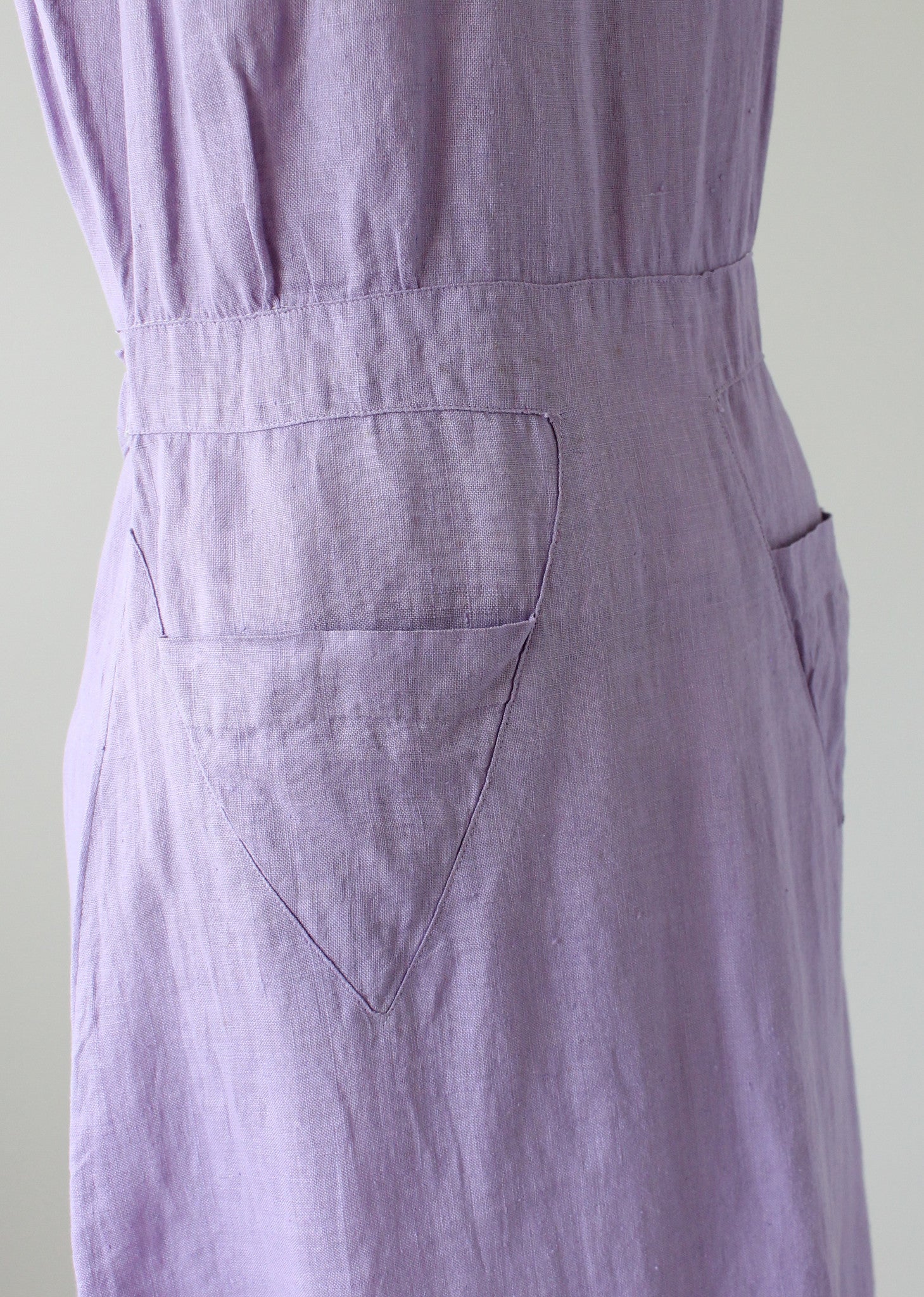 Vintage 1930s Lavender Linen and Lace Dress and Jacket