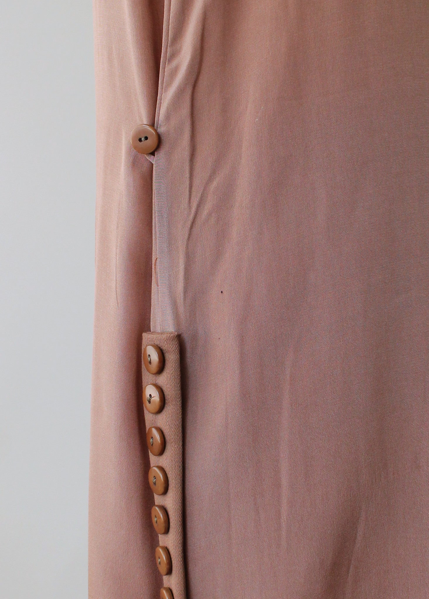 Vintage 1920s Brown Silk Day Dress with Duster Coat