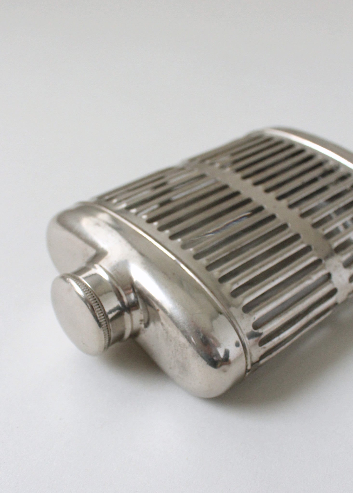 Vintage 1920s Caged Glass and Metal Flask