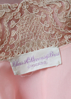 Vintage 1920s Pink Silk and Lace Kimono Style Jacket