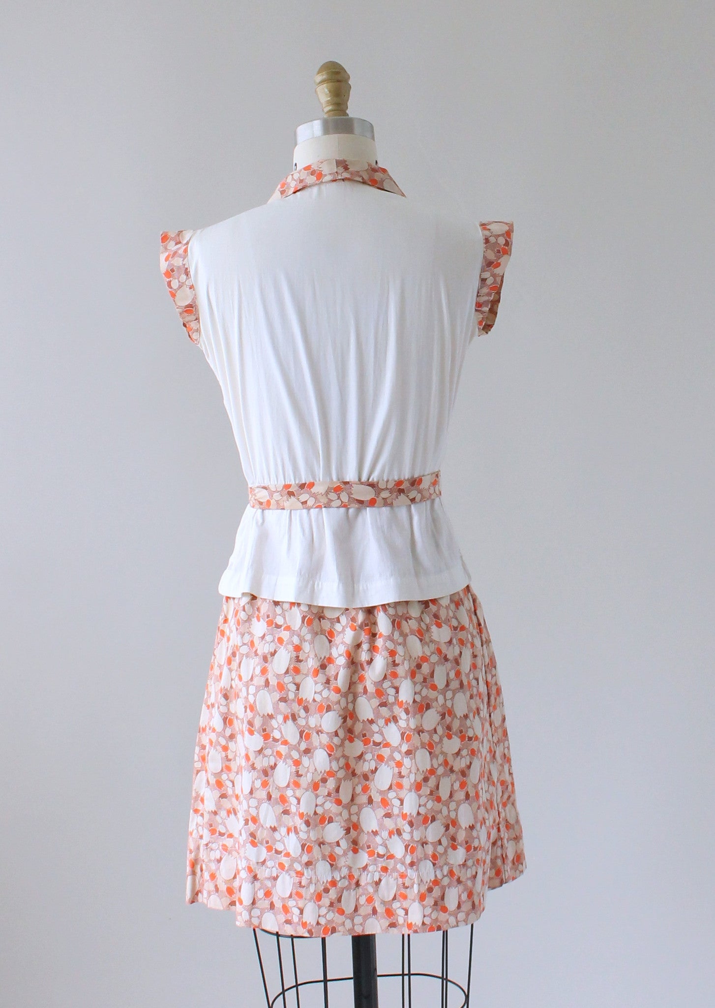 Vintage 1930s Feedsack Cotton Day Dress