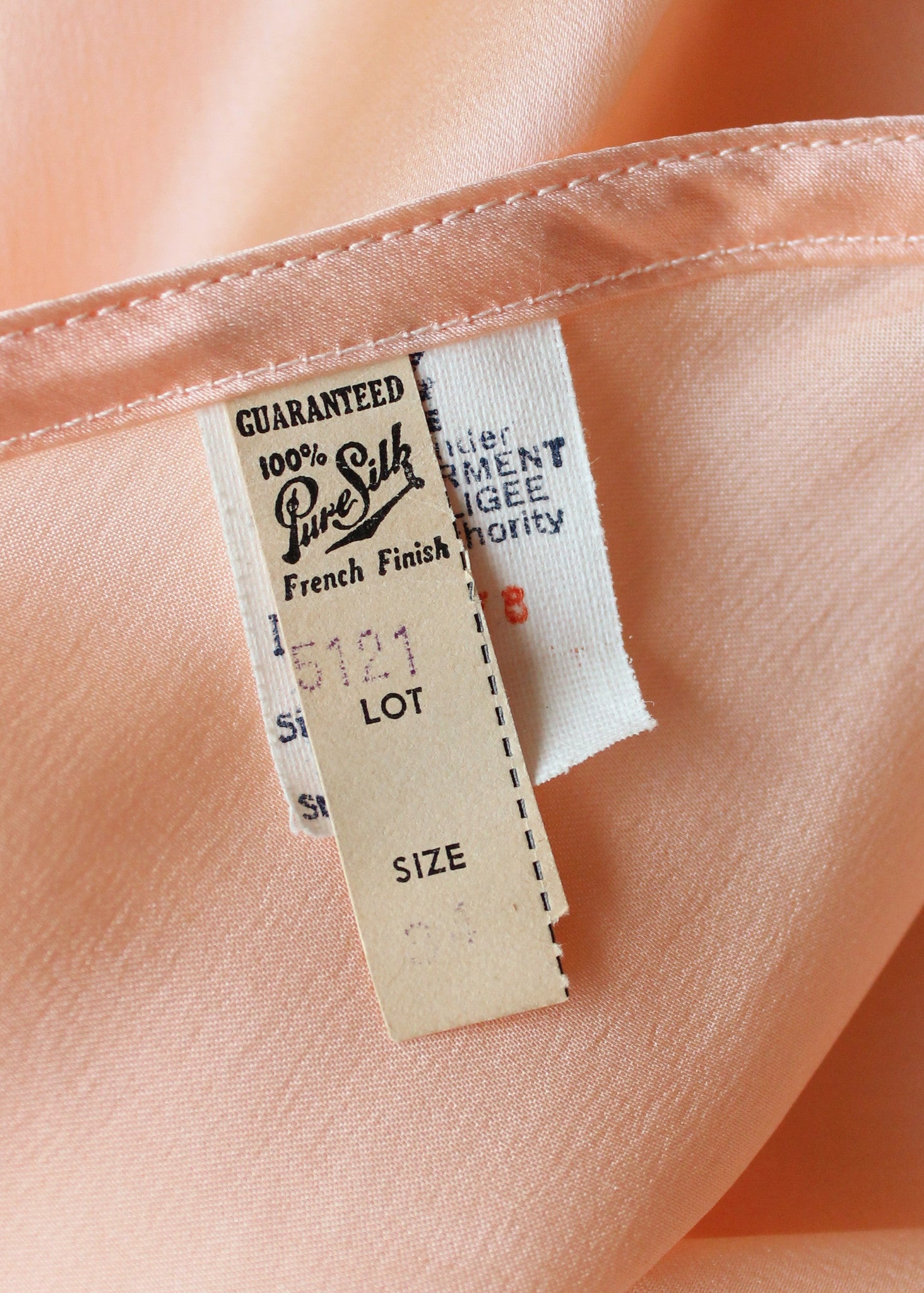 Vintage 1930s NRA Label Peach Silk and Lace Tap Pants NOS