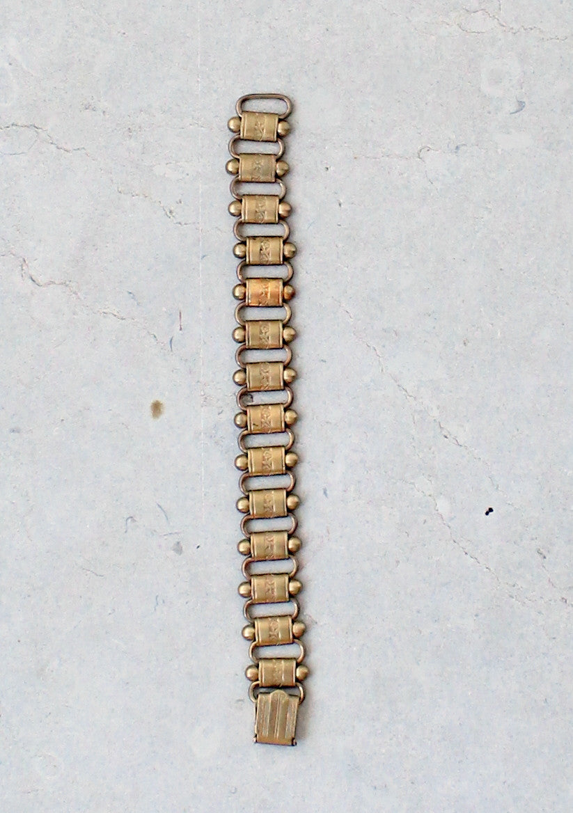 Vintage 1940s Brass Book Chain Bracelet