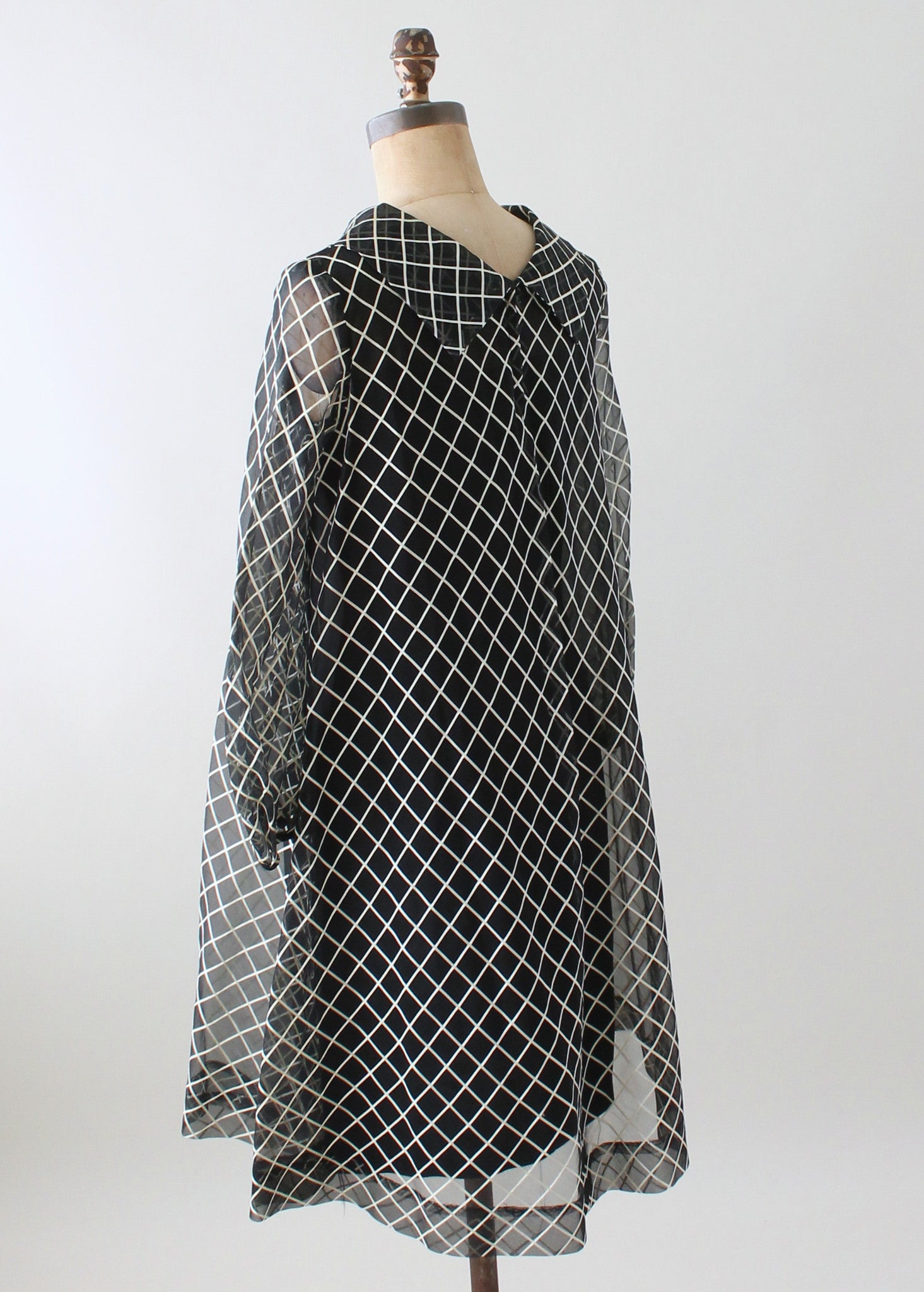Vintage 1960s MOD Organdy Trapeze Dress