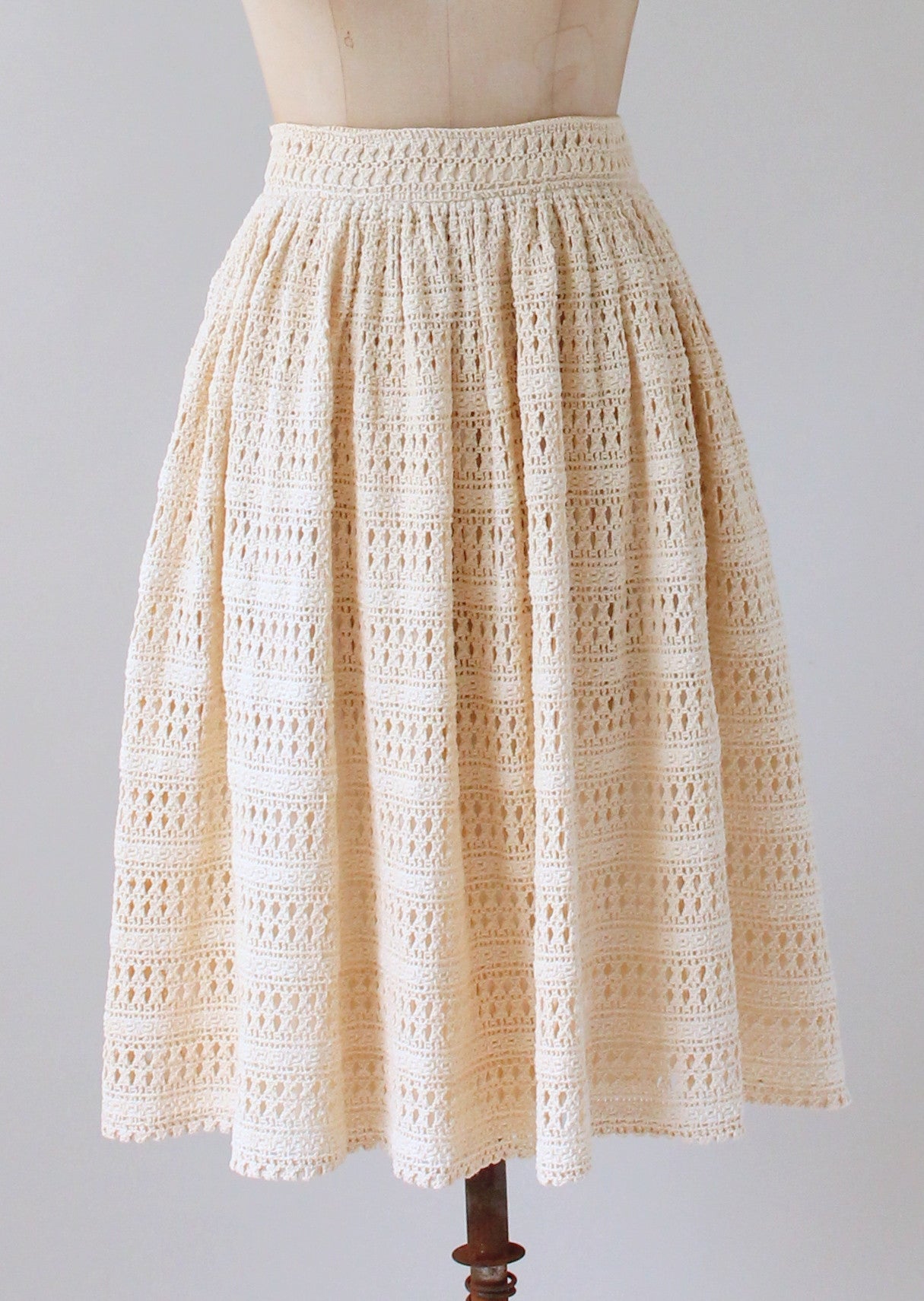 Vintage 1960s Bill Atkinson Lace Knit Skirt Raleigh Vintage