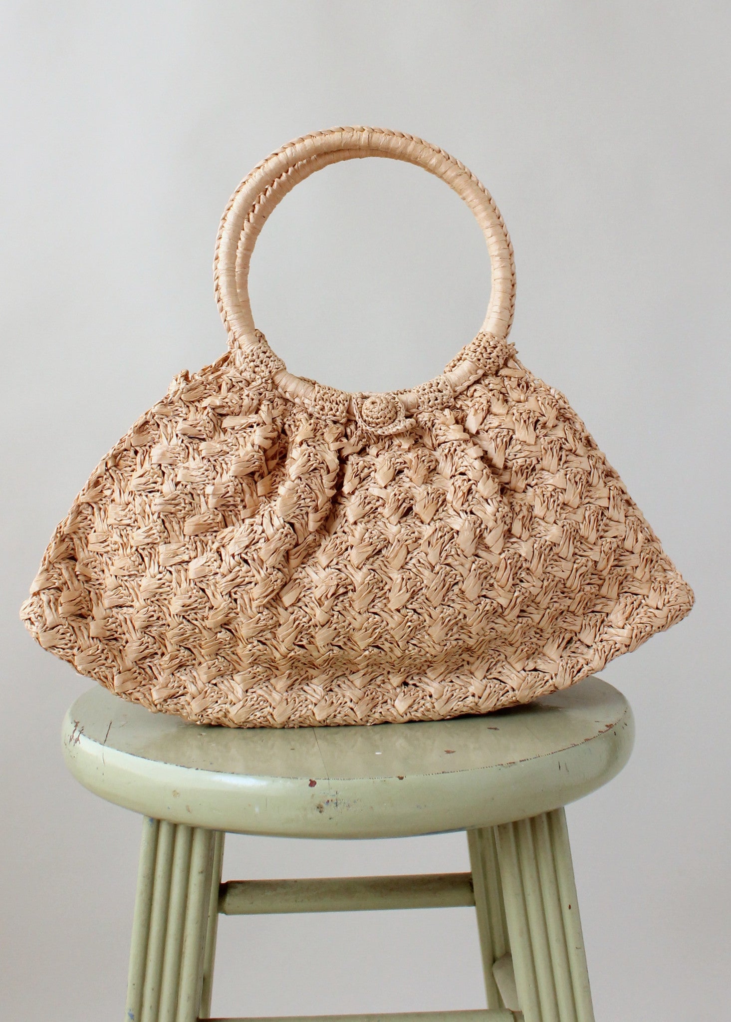Vintage 1960s Ritter Woven Straw Purse