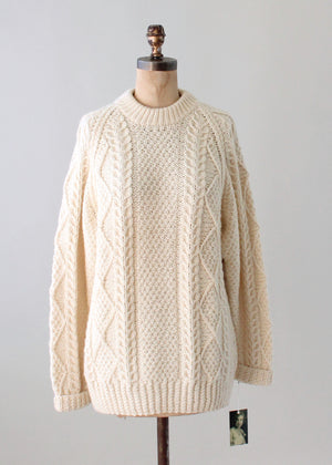 Vintage 1970s Oversized Wool Fisherman Sweater