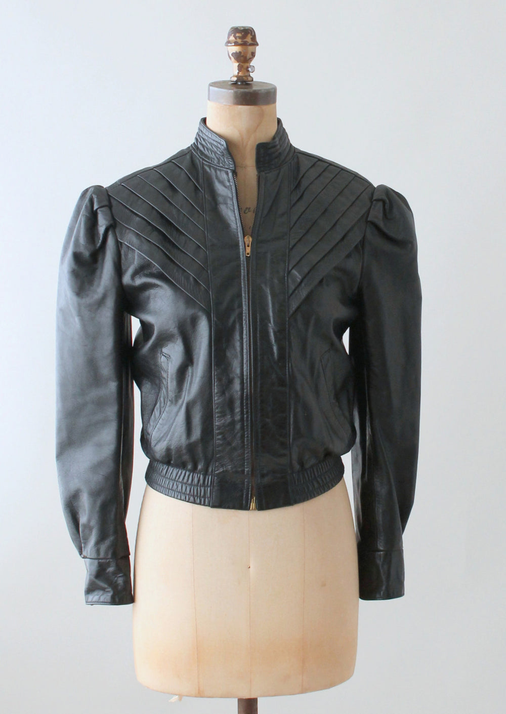 Vintage 1970s Puff Sleeve Black Leather Jacket - Raleigh Vintage