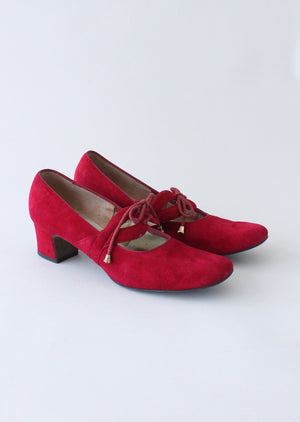 Vintage 1960s MOD Red Mary Janes Shoes
