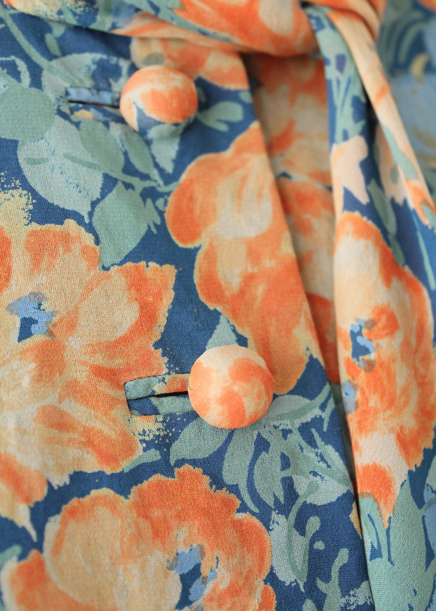 Vintage Floral Silk Dress with Flutter Sleeves
