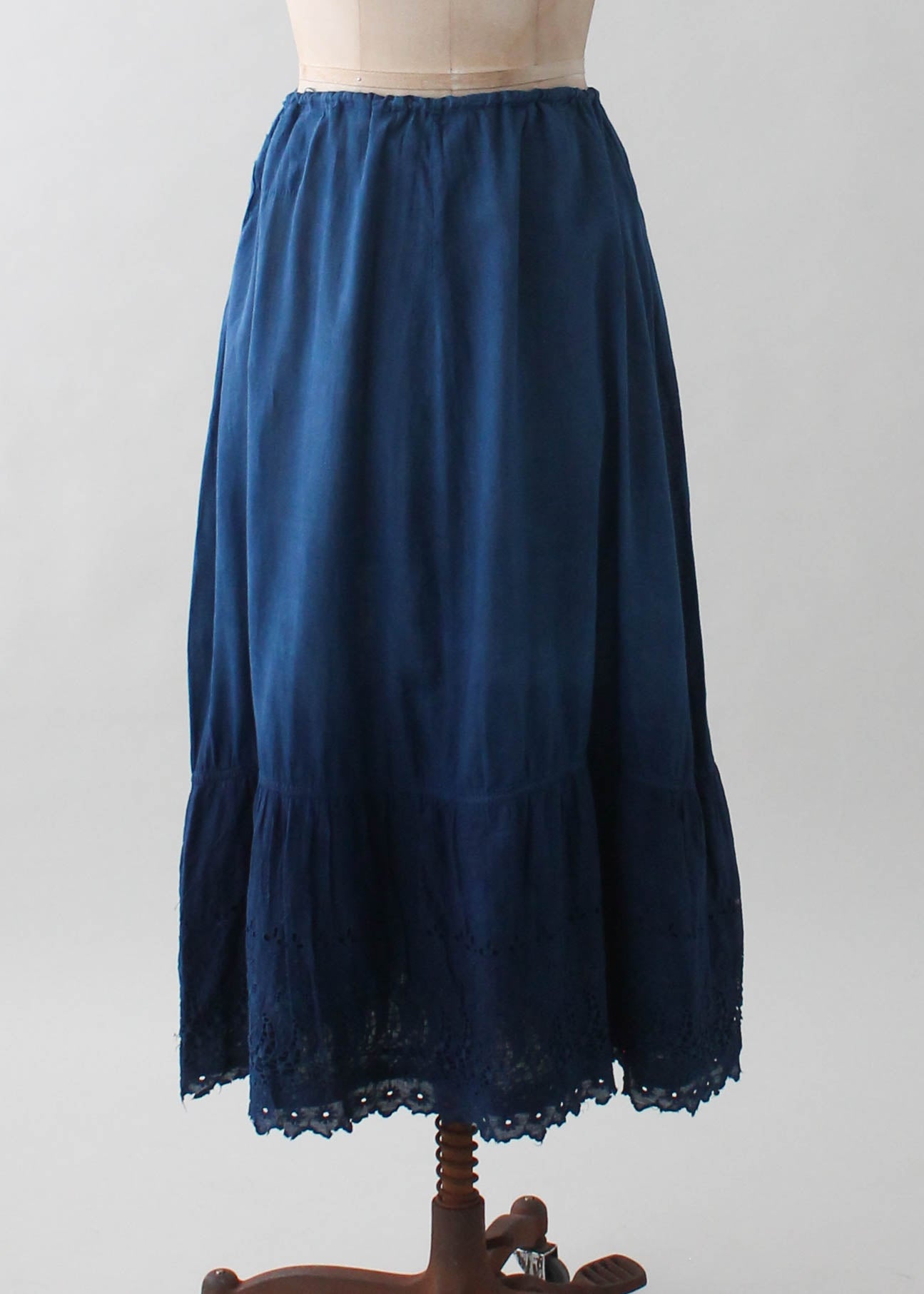 Vintage 1920s Indigo Dyed Cotton Skirt - Raleigh Vintage