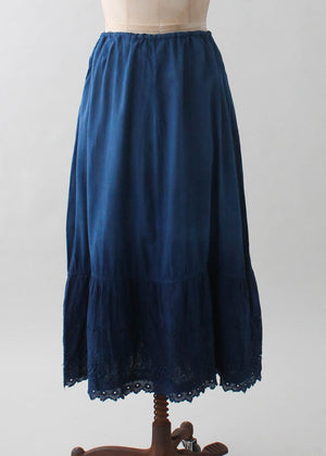 Vintage 1920s Indigo Dyed Cotton Skirt
