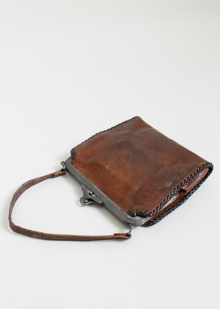 Vintage 1920s Arts & Crafts Tooled Leather Purse