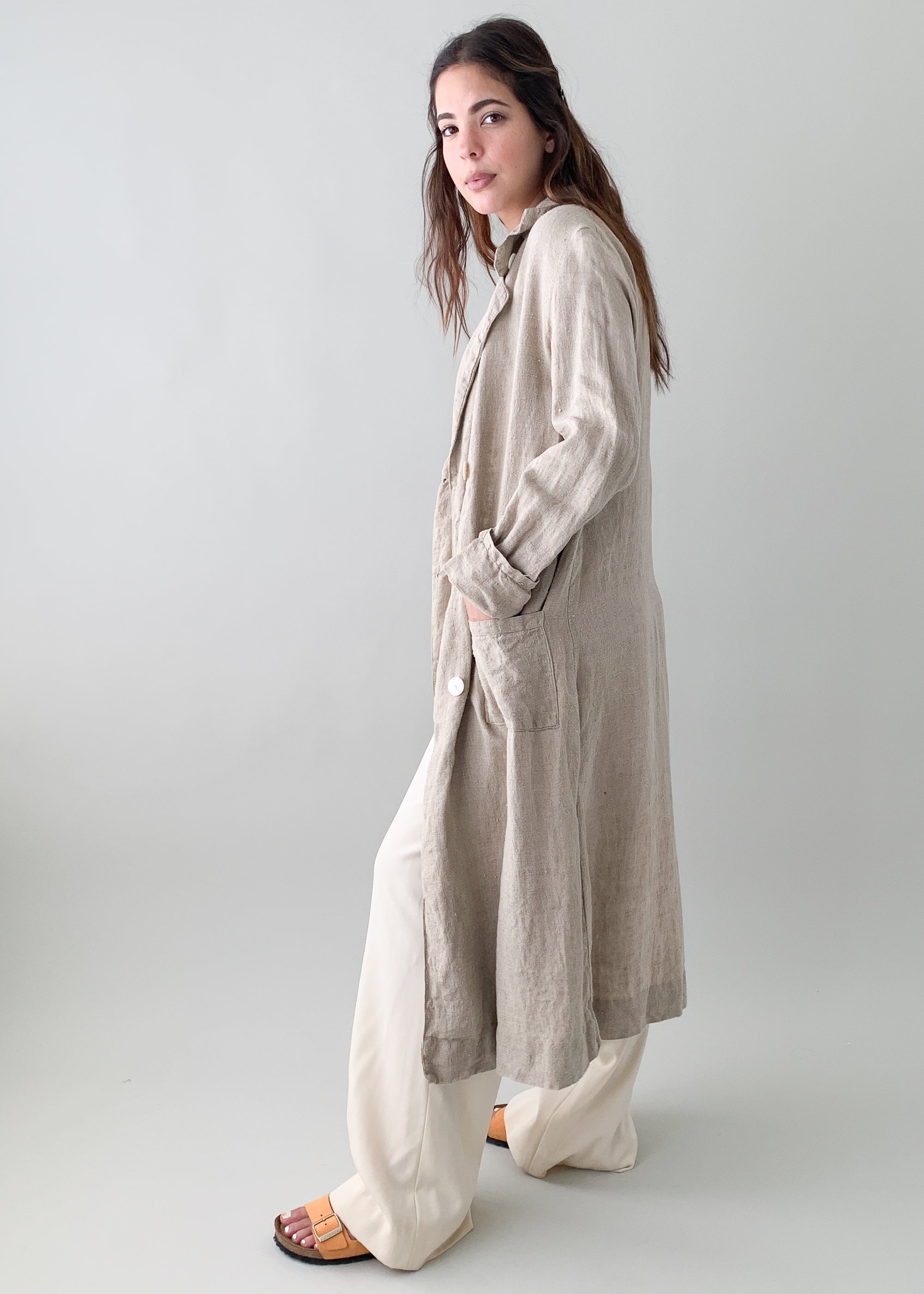Vintage 1910s Linen Motoring Duster Coat