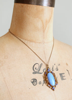 Vintage 1930s Art Deco Blue Sargasso Sea Necklace