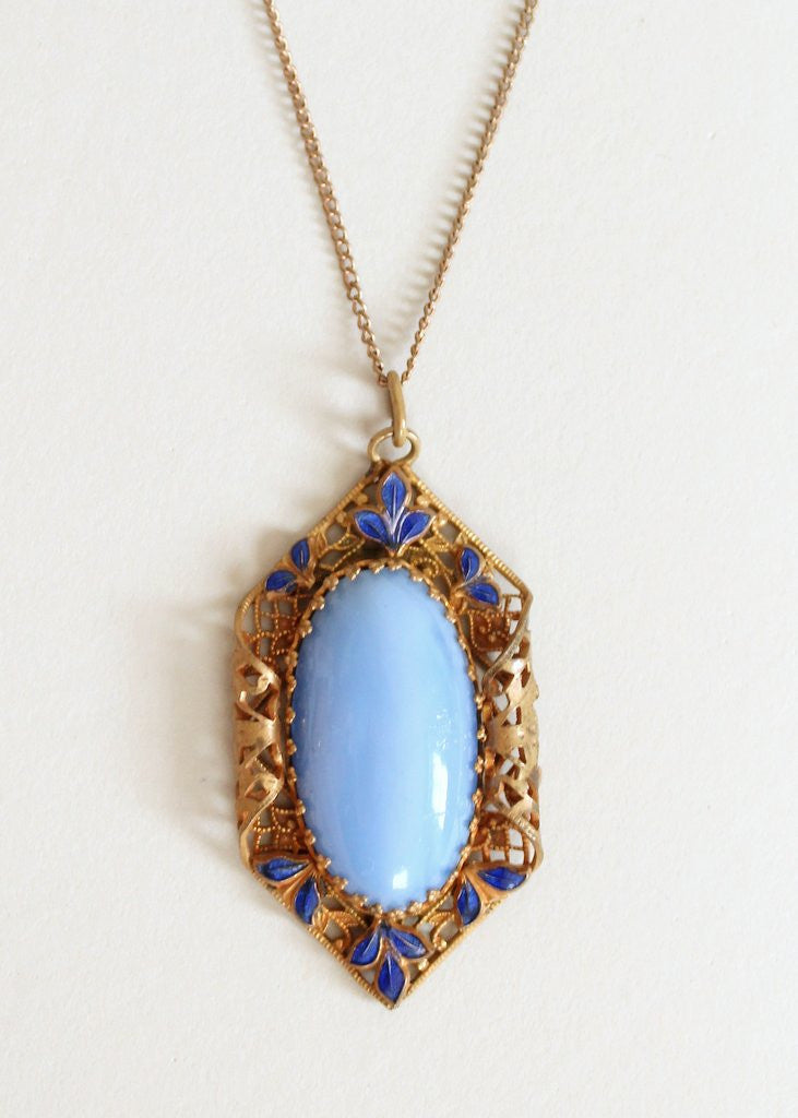 Vintage 1930s Art Deco Blue Sargasso Sea Necklace