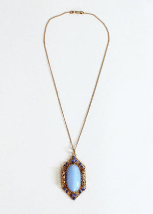 Vintage 1930s Art Deco Blue Sargasso Sea Necklace