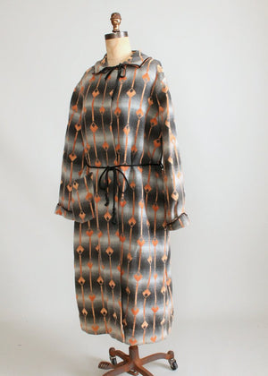 Vintage 1920s Art Deco Wool Blanket Robe