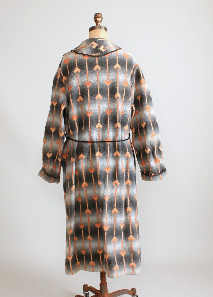 Vintage 1920s Art Deco Wool Blanket Robe