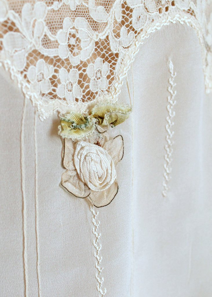 Vintage 1920s Silk and Lace Betty Jane Onesie NOS