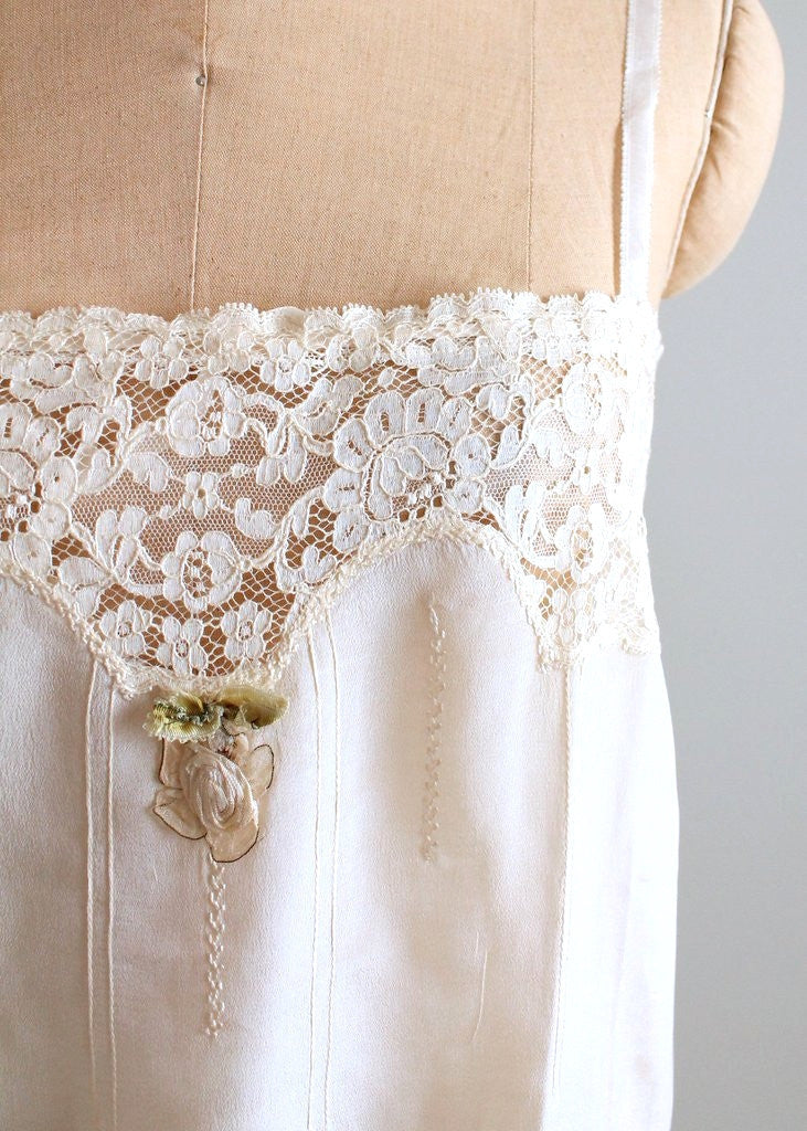 Vintage 1920s Silk and Lace Betty Jane Onesie NOS