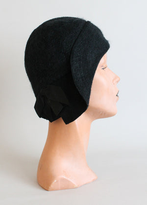 Vintage Late 1920s Winter Cloche Hat