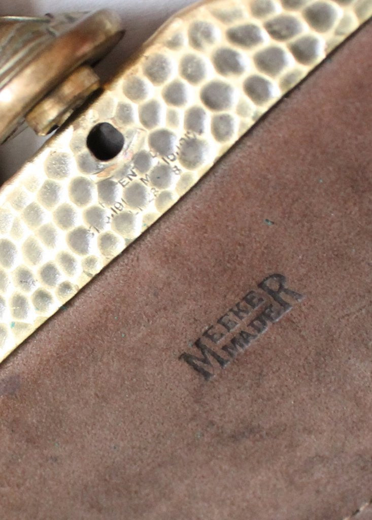 Vintage 1920s Meeker Tooled Leather Purse with Celuloid Clasp