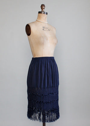 Vintage 1920s Silk Fringe Flapper Skirt