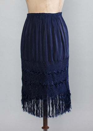 Vintage 1920s Silk Fringe Flapper Skirt