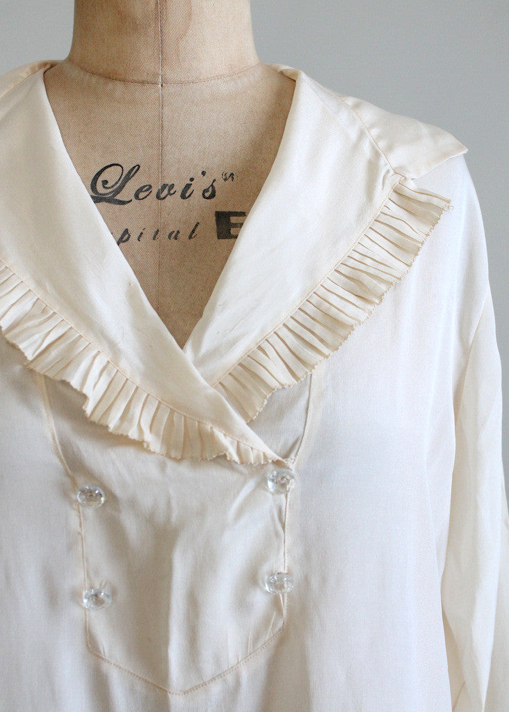 Vintage 1920s Silk Midi Blouse