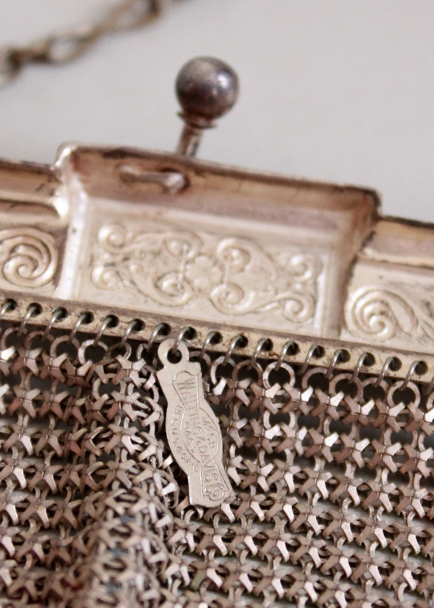 Vintage 1920s Whiting and Davis Rose Trellis Purse