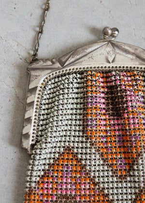 Vintage 1920s Whiting and Davis Colorful Mesh Purse