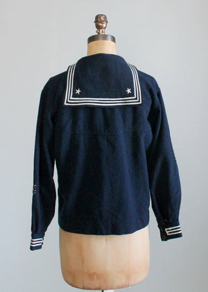 Vintage 1920s Saratoga Wool Sailor Middy Shirt