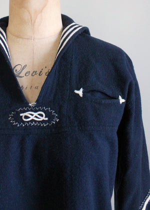 Vintage 1920s Saratoga Wool Sailor Middy Shirt