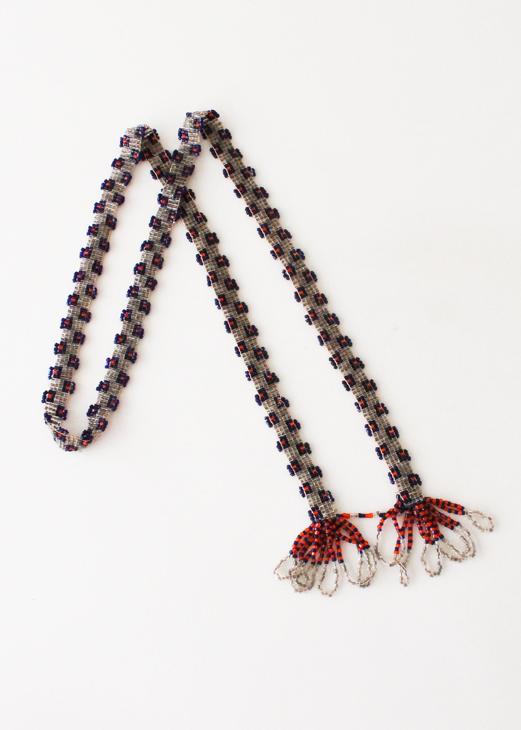 Vintage 1920s Beaded Tassel Lariat Necklace