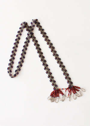 Vintage 1920s Beaded Tassel Lariat Necklace