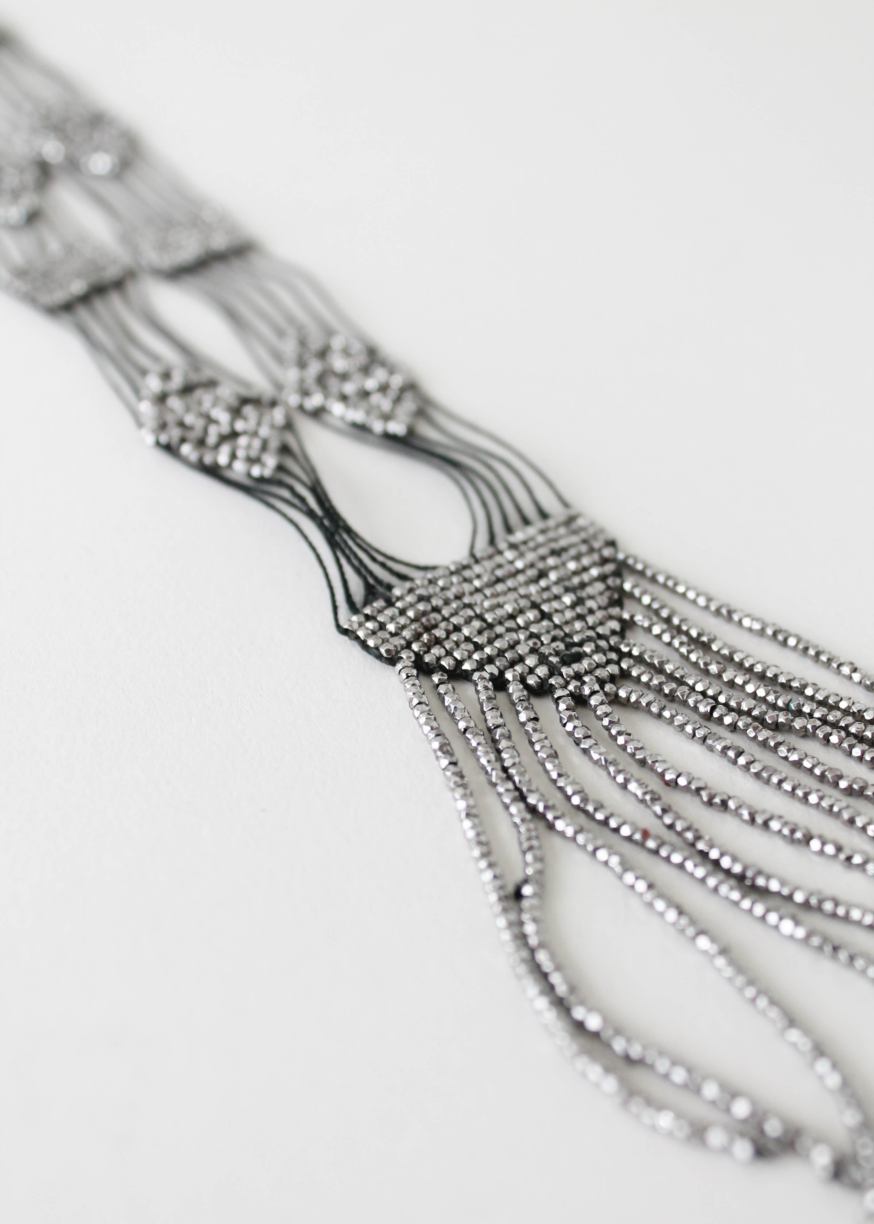 Vintage 1920s Beaded Fringed Lariat Necklace