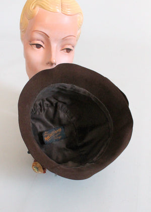 Vintage 1920s Fall Flowers Cloche Hat