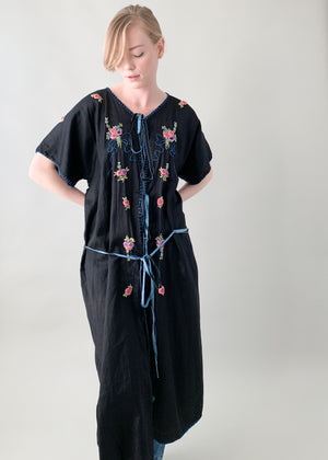 Vintage 1920s Embroidered Duster Robe