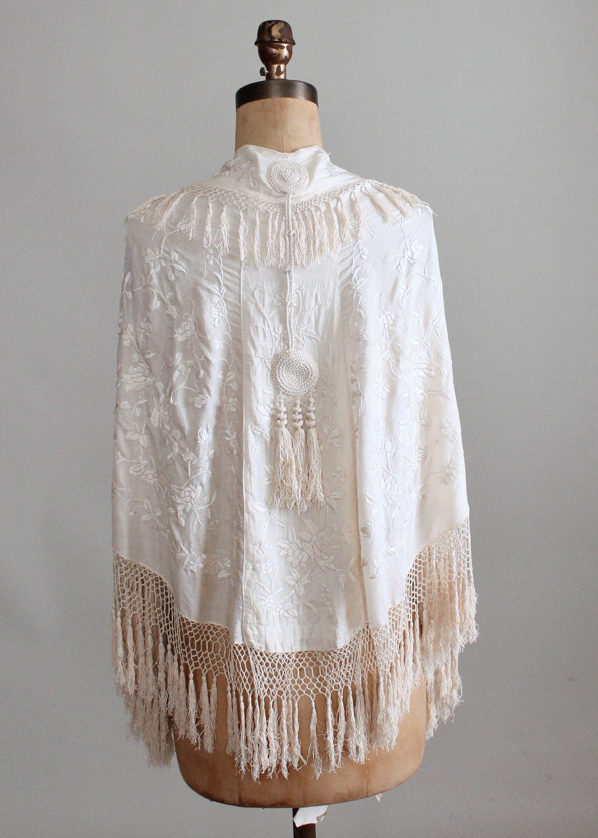 embroidered fringe shawl