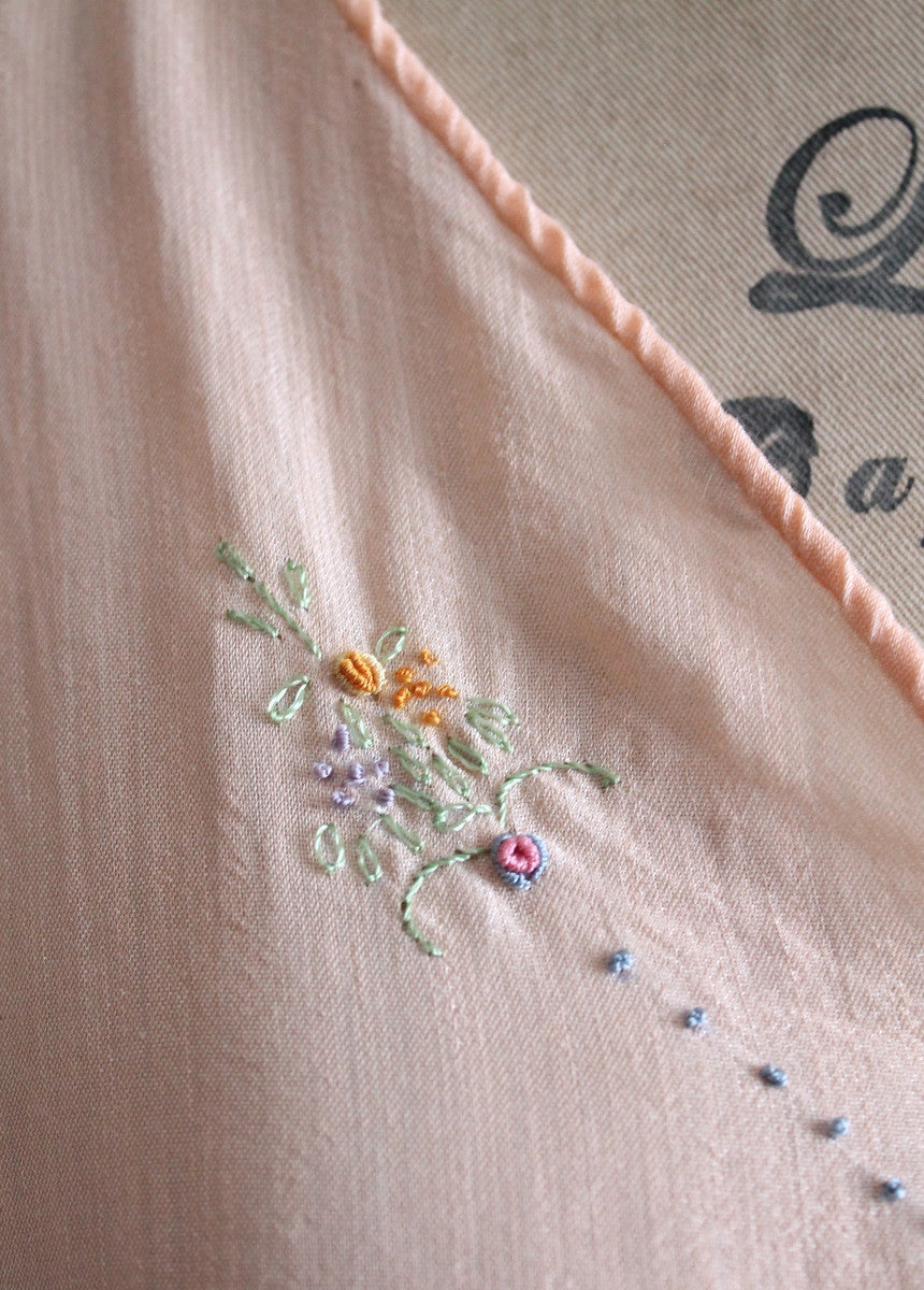 Vintage 1920s Embroidered Silk Nightgown