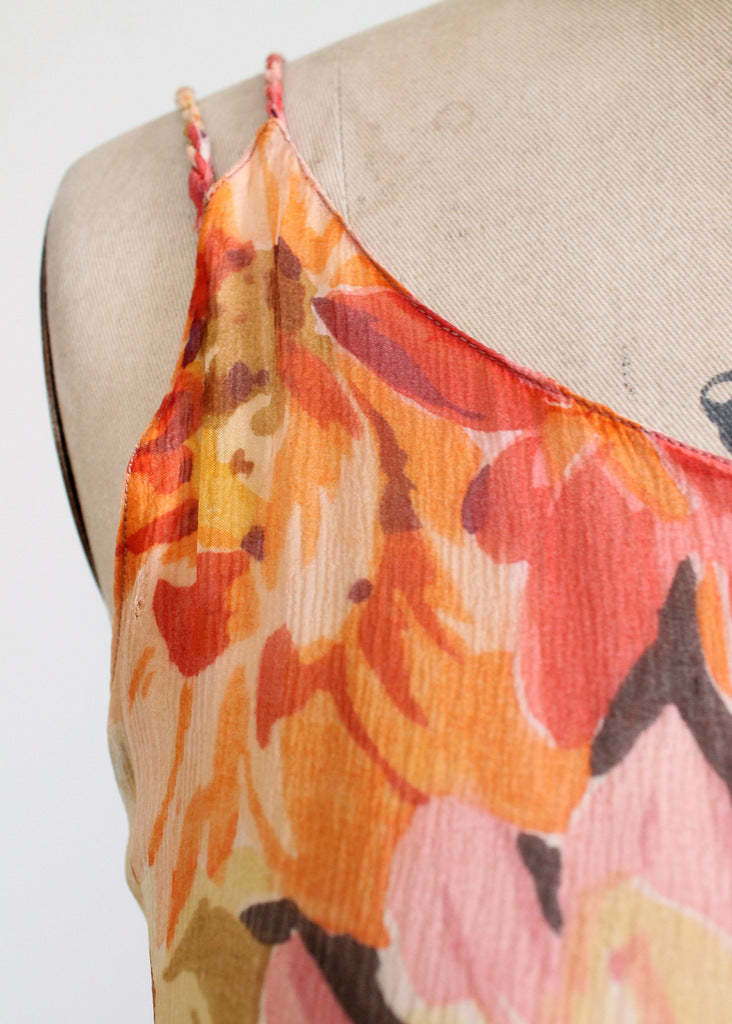 Vintage 1920s floral chiffon flapper dress