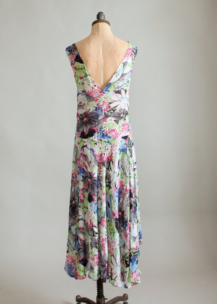 Vintage 1920s Ashikaga Floral Silk Dress