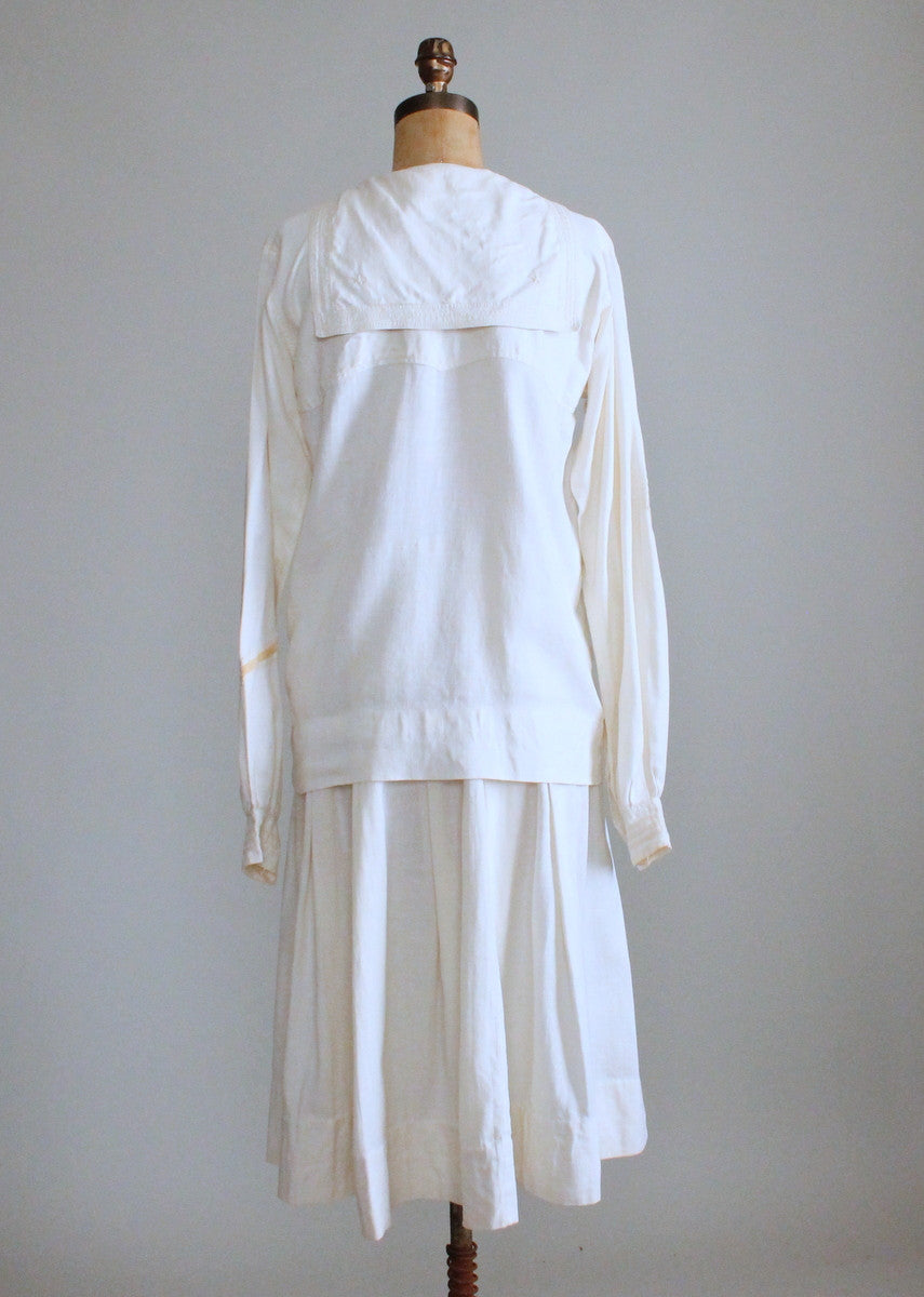 Vintage 1920s Middy Shirt and Skirt Schoolgirl Dress Set