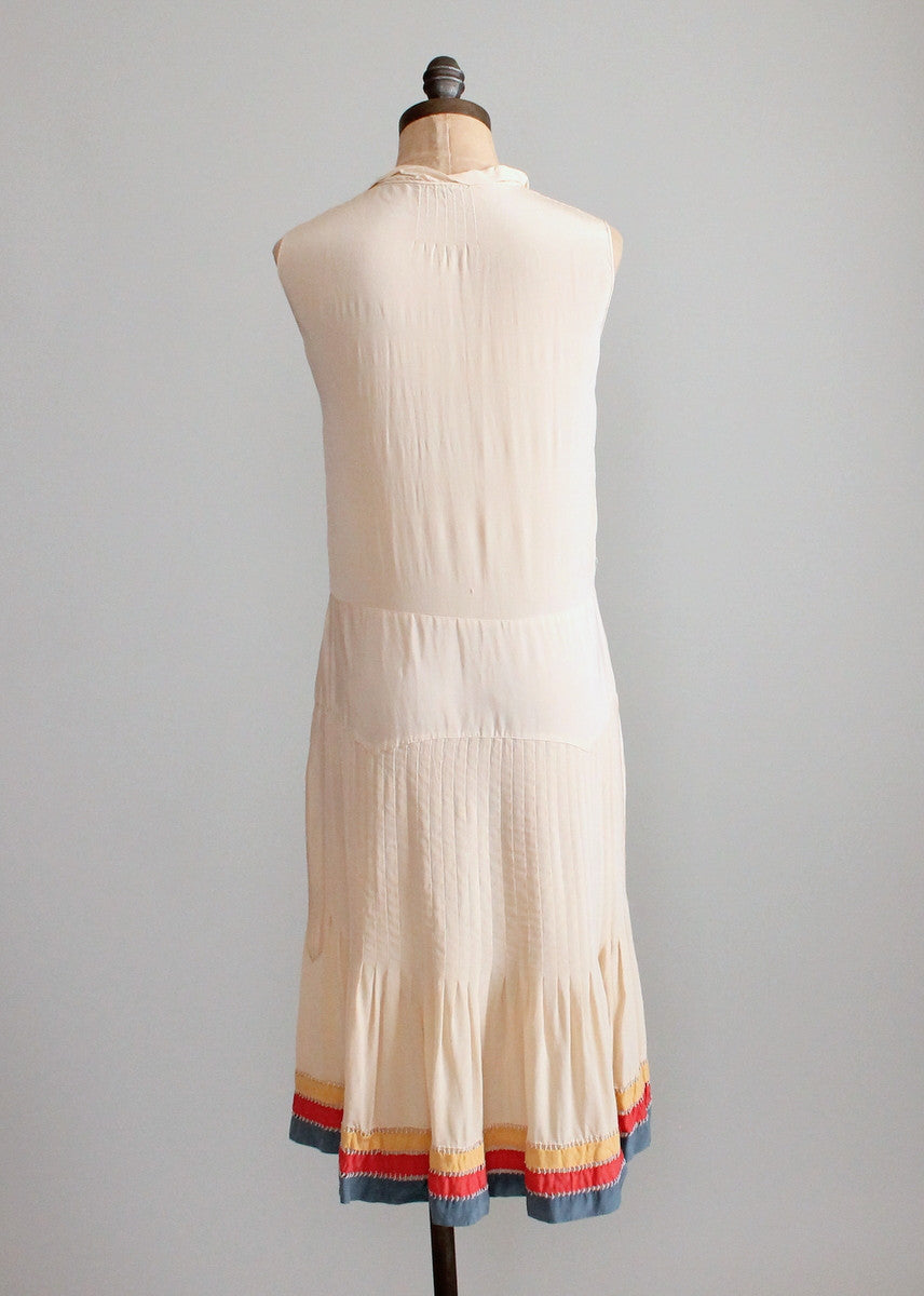 Vintage 1920s Silk Day Dress with Matching Floral Coat