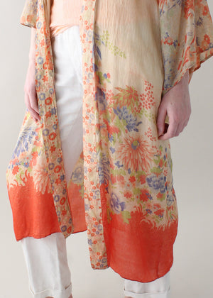 Vintage 1920s Pongee Silk Kimono Robe