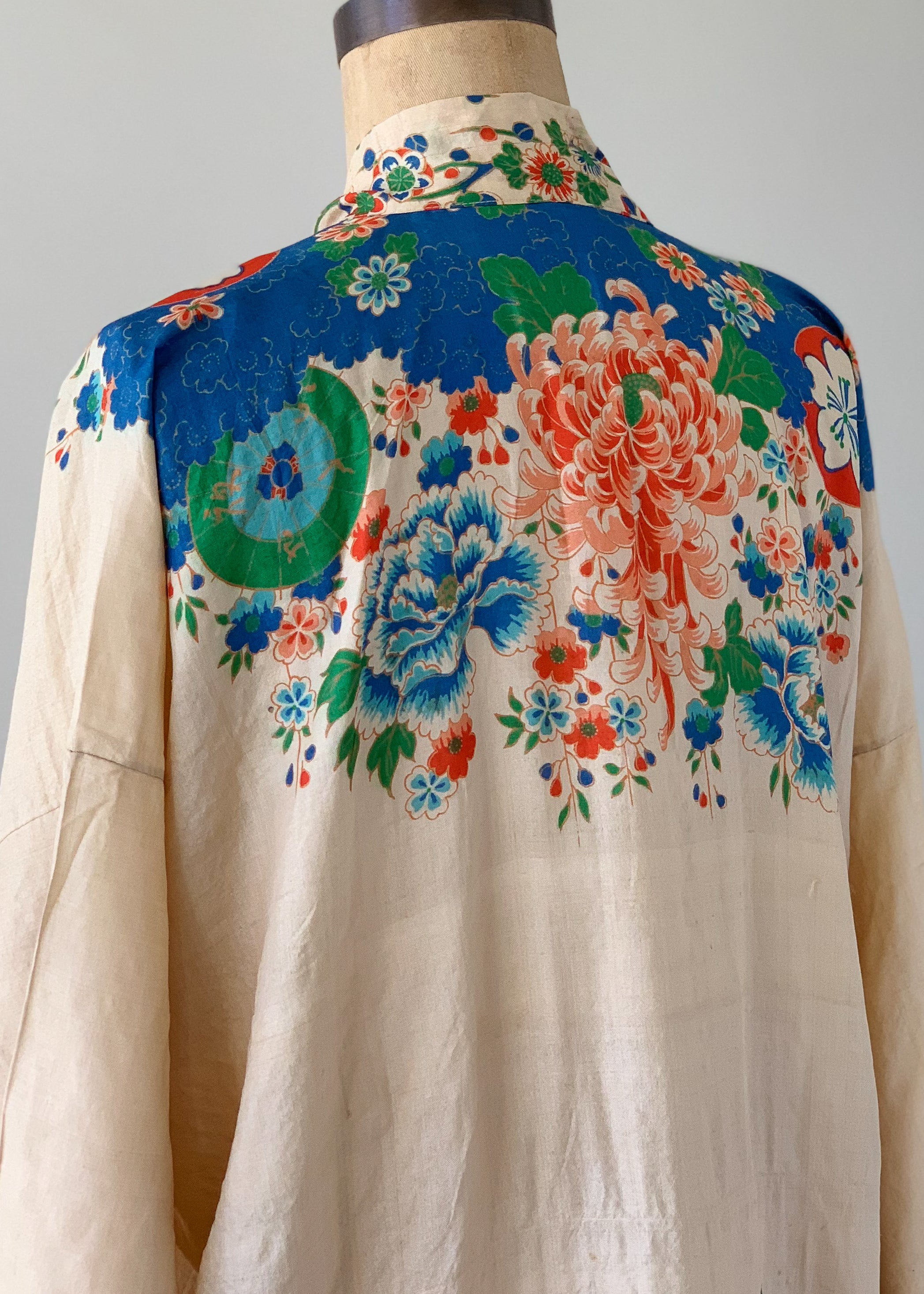 Vintage Pongee Silk Kimono Robe