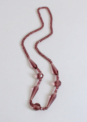 Vintage 1920s Faceted Purple Glass Necklace