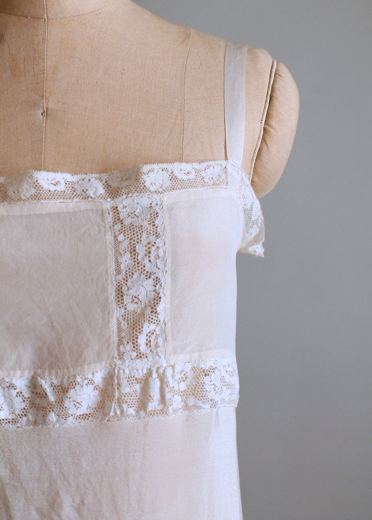 Vintage 1920s Silk and Lace Step In Onesie Teddy