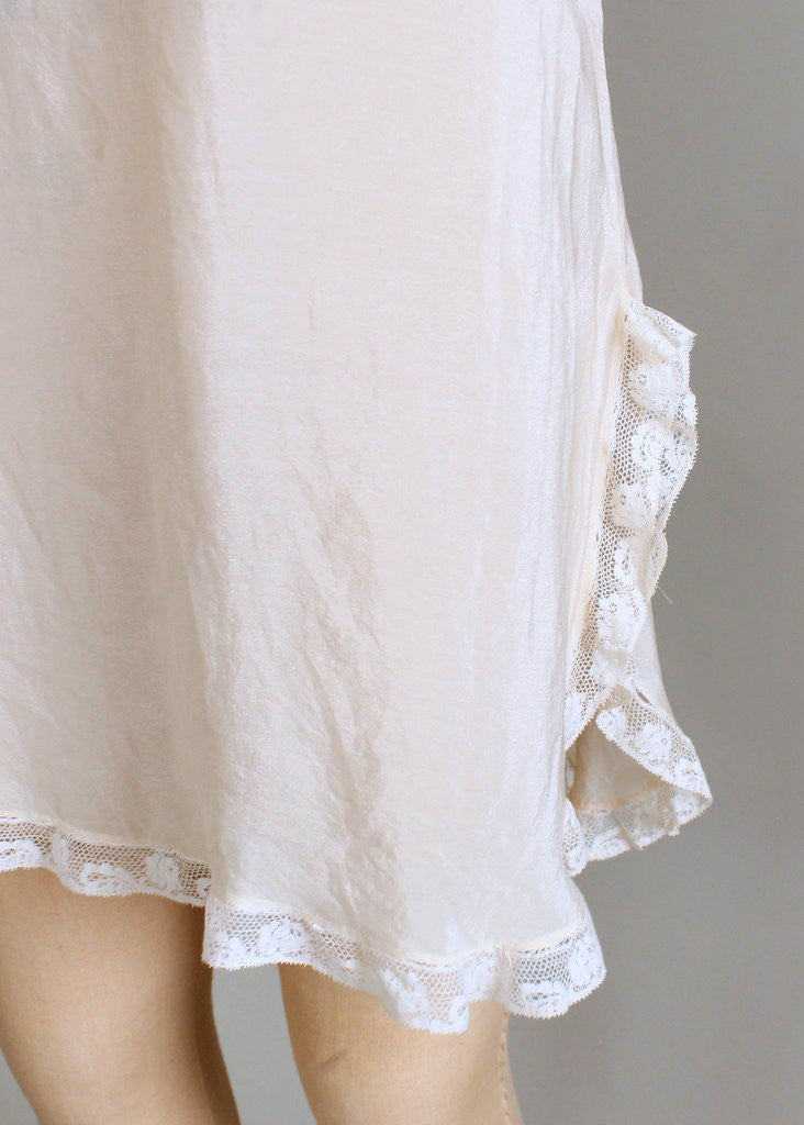 Vintage 1920s Silk and Lace Step In Onesie Teddy